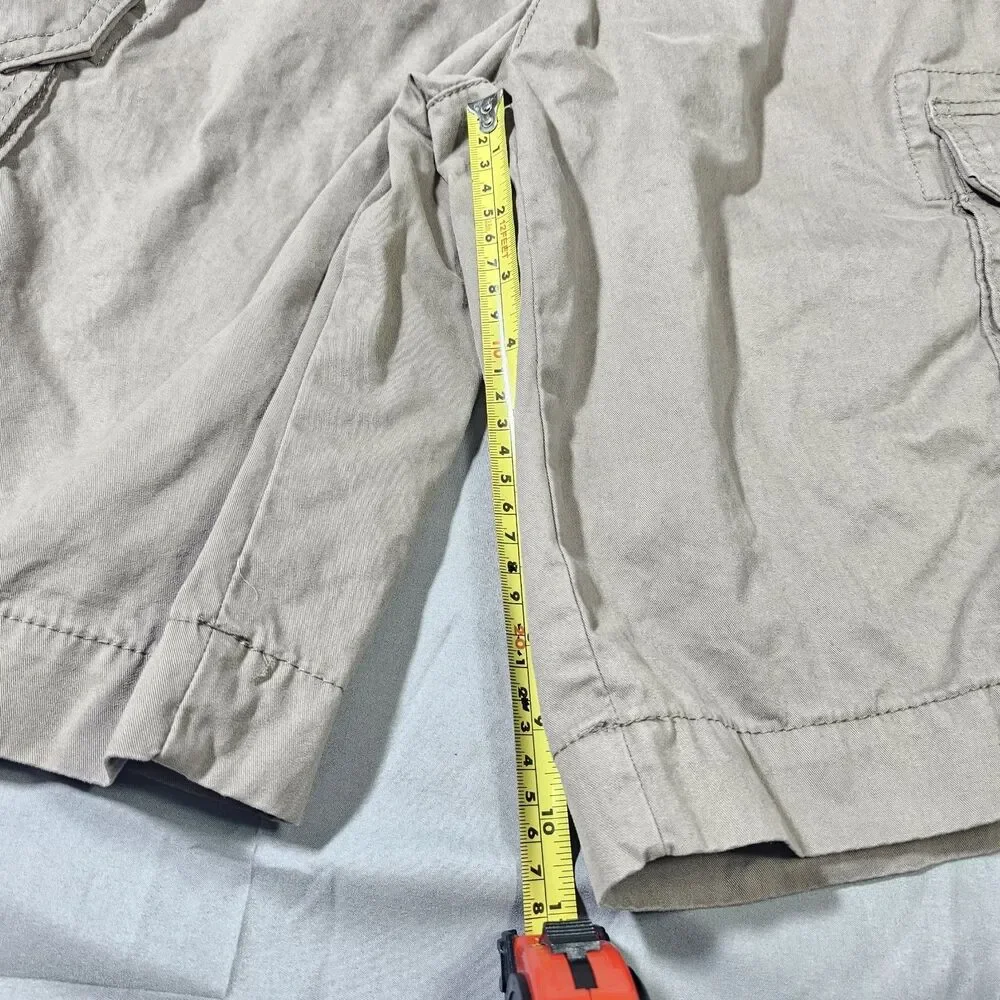 Tommy Hilfiger Mens Cargo Shorts Classic Fit Size 34 Beige 100% Cotton
